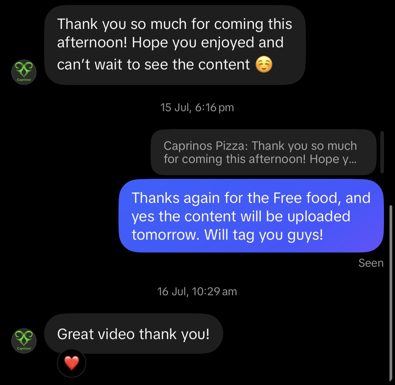 Client message